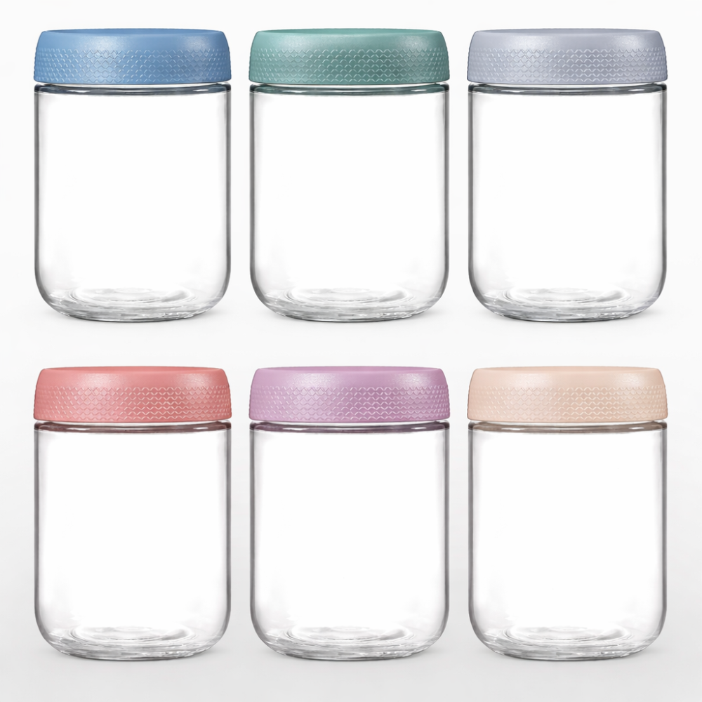 Storage Containers Glass Food Overnight Oats Jars Set