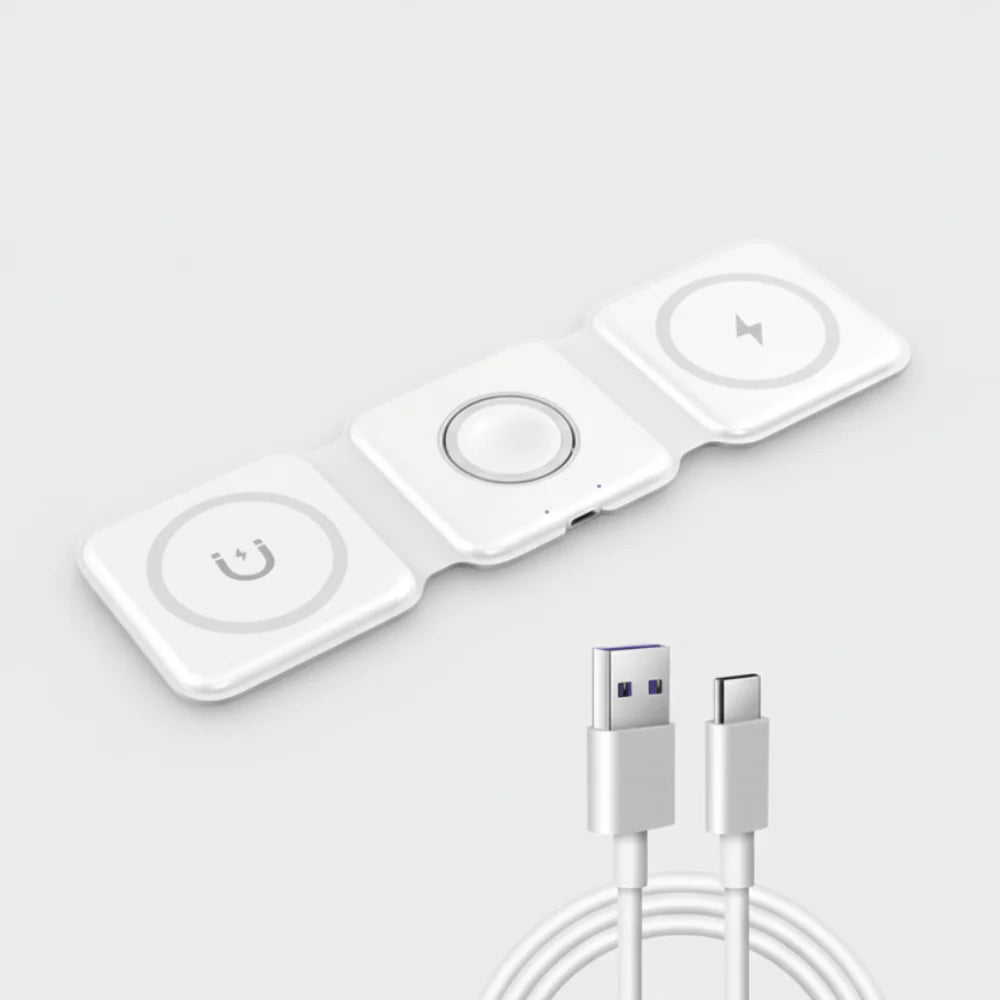 Wireless Charger Magnetic Foldable Charging Station Stand