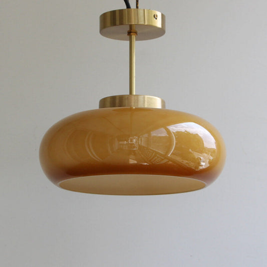 Brass Glass Semi Flush Mount Ceiling Light
