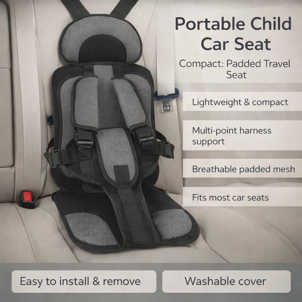 Car Seat Travel Harness Compact Padded Child Safety Seat