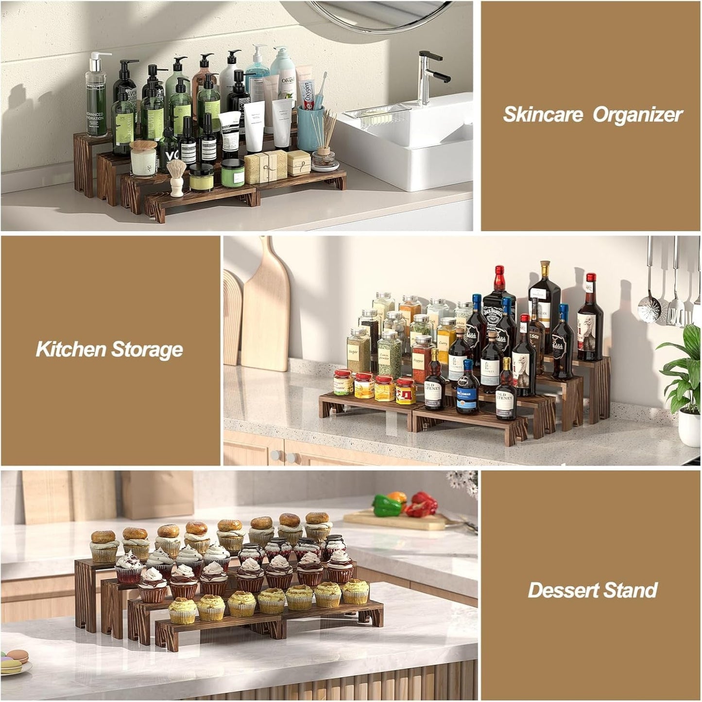Display Shelves Tiered Organizer Set