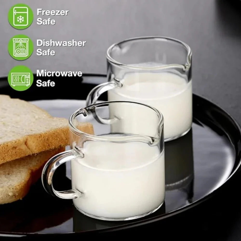Espresso Cups Glass Measuring Shot Spout Set