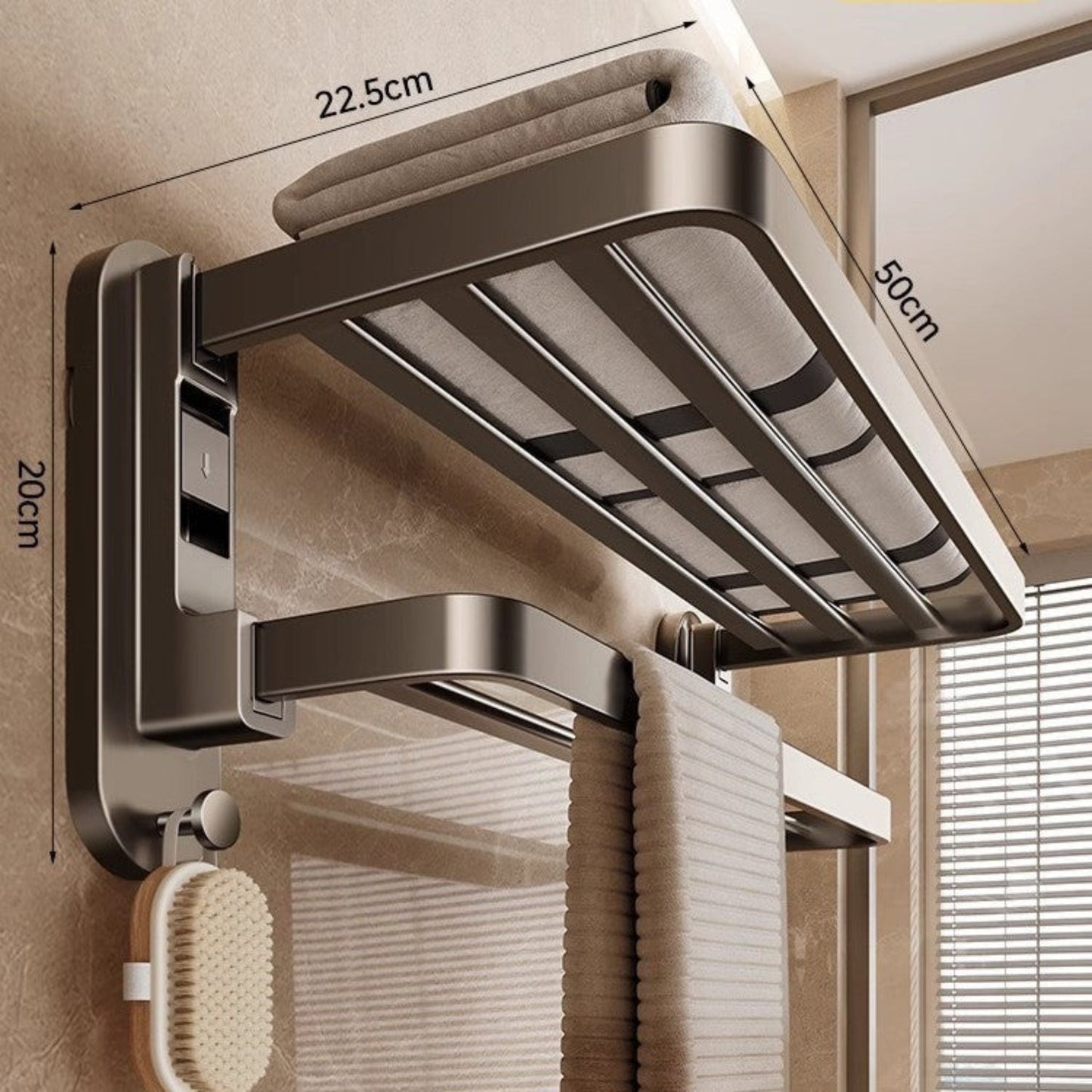 Foldable Suction Cup Bathroom Towel Holder Space-Saving