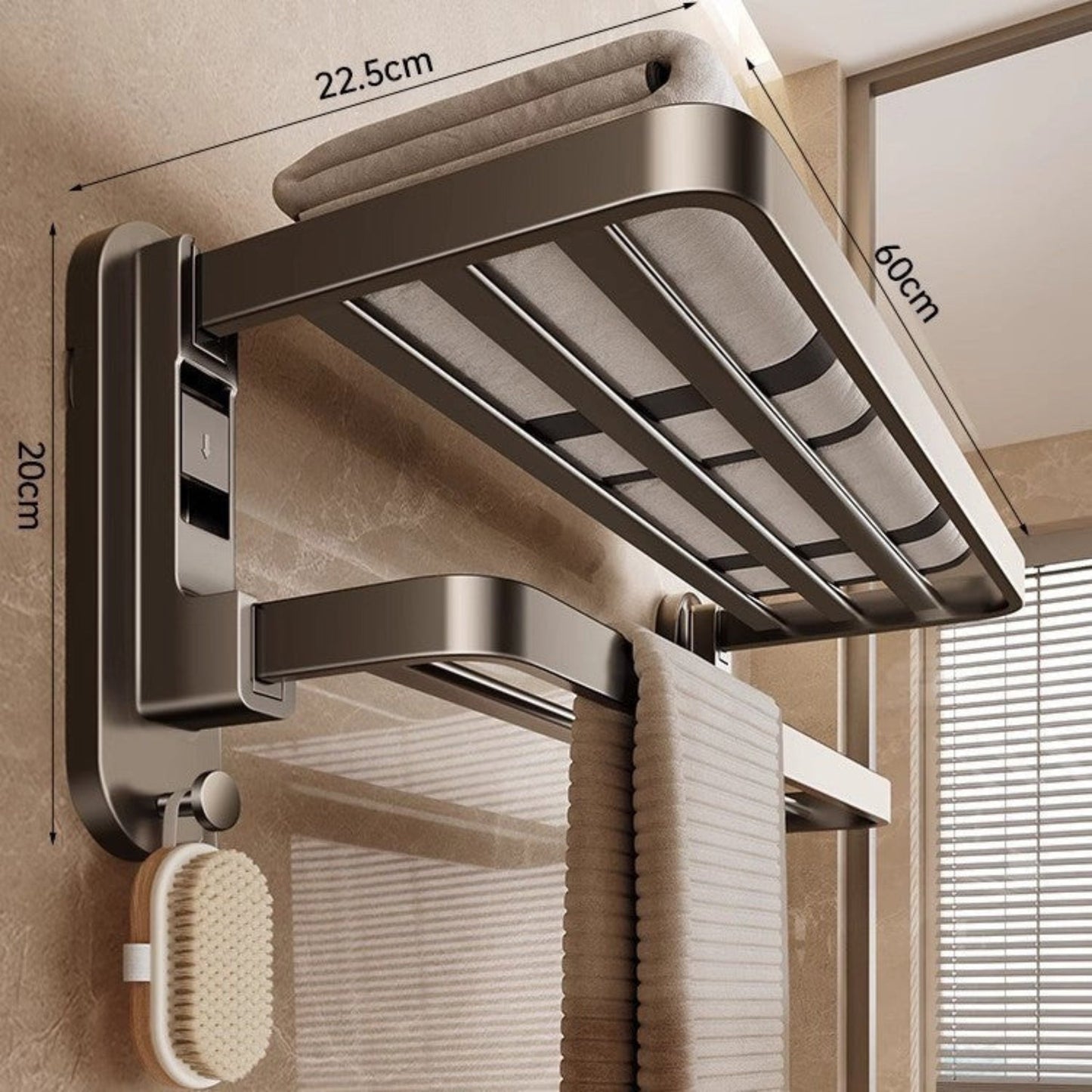 Foldable Suction Cup Bathroom Towel Holder Space-Saving