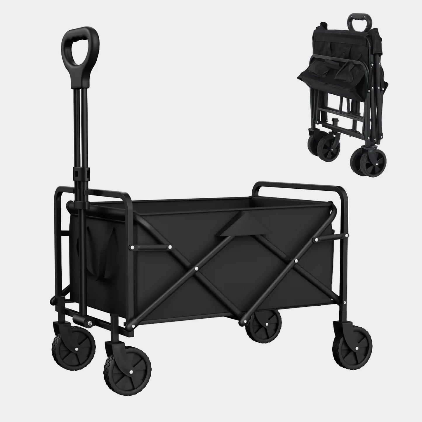 Folding Wagon Cart Adjustable Heavy Duty Camping Utility