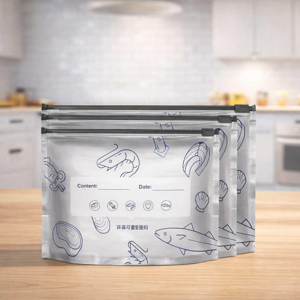 Food Storage Bags Reusable Aluminum Foil Stand Up Zipper Pouches