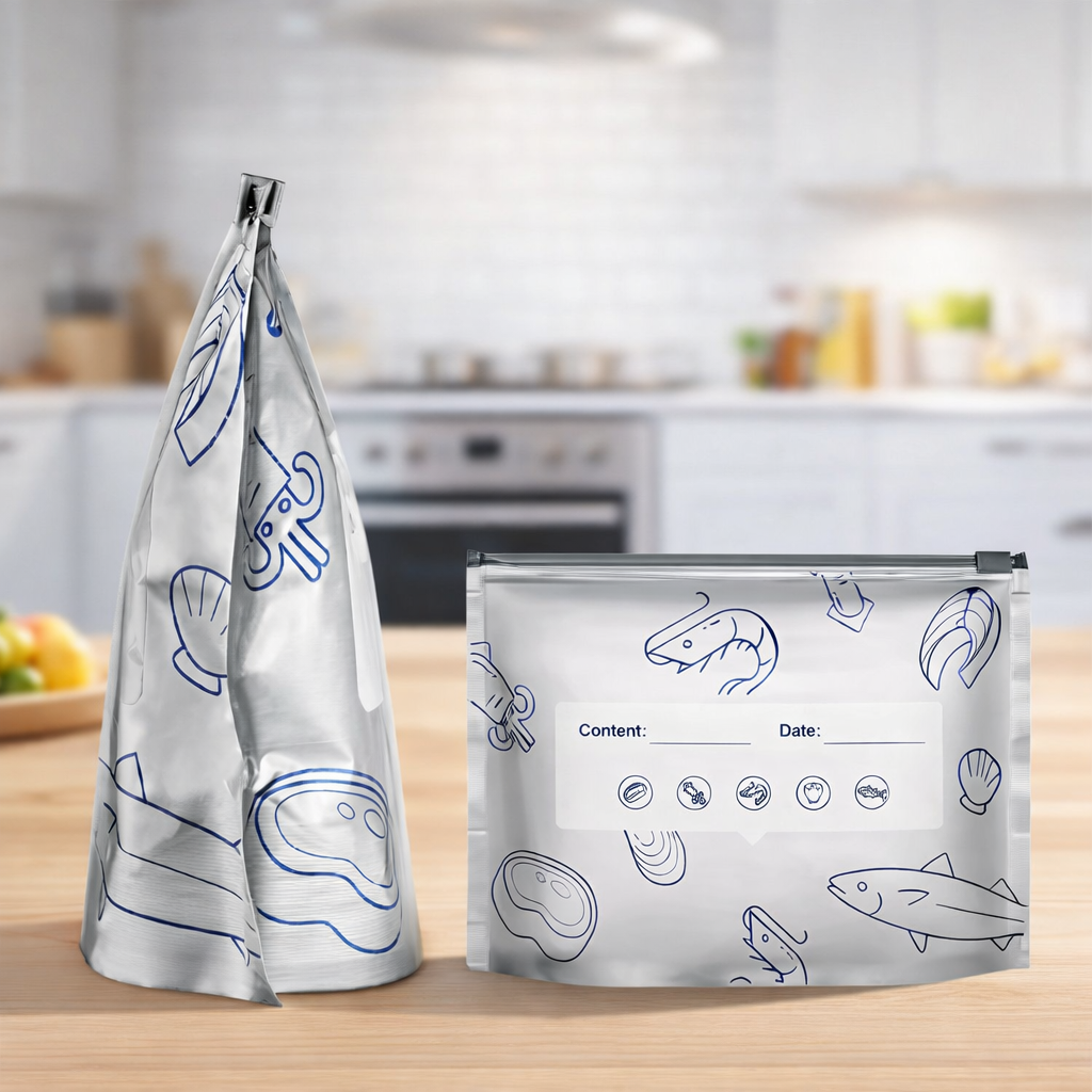 Food Storage Bags Reusable Aluminum Foil Stand Up Zipper Pouches