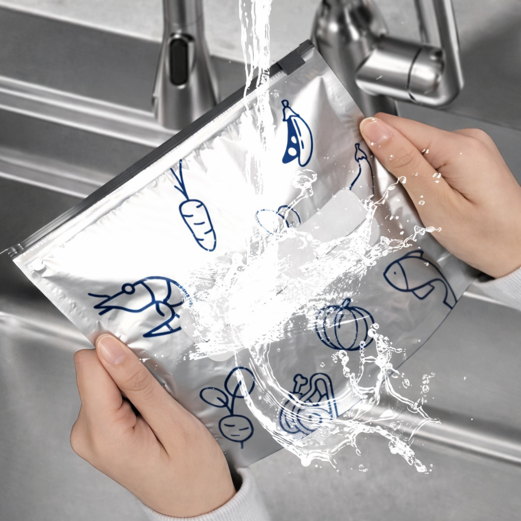 Food Storage Bags Reusable Aluminum Foil Stand Up Zipper Pouches