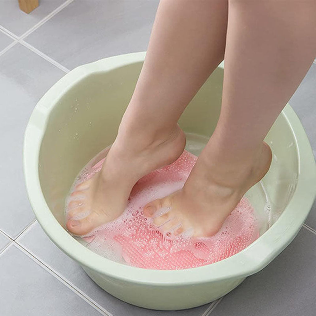 Foot Scrubber Silicone Shower Mat Suction Cup Cleaning Pad