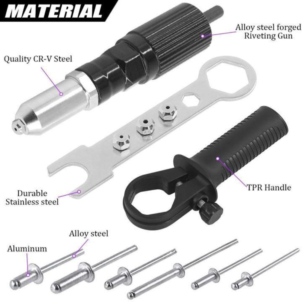Hardware Tool Rivet Gun Adapter Kit Set