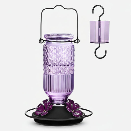 Hummingbird Feeder Glass Hanging Outdoor Garden