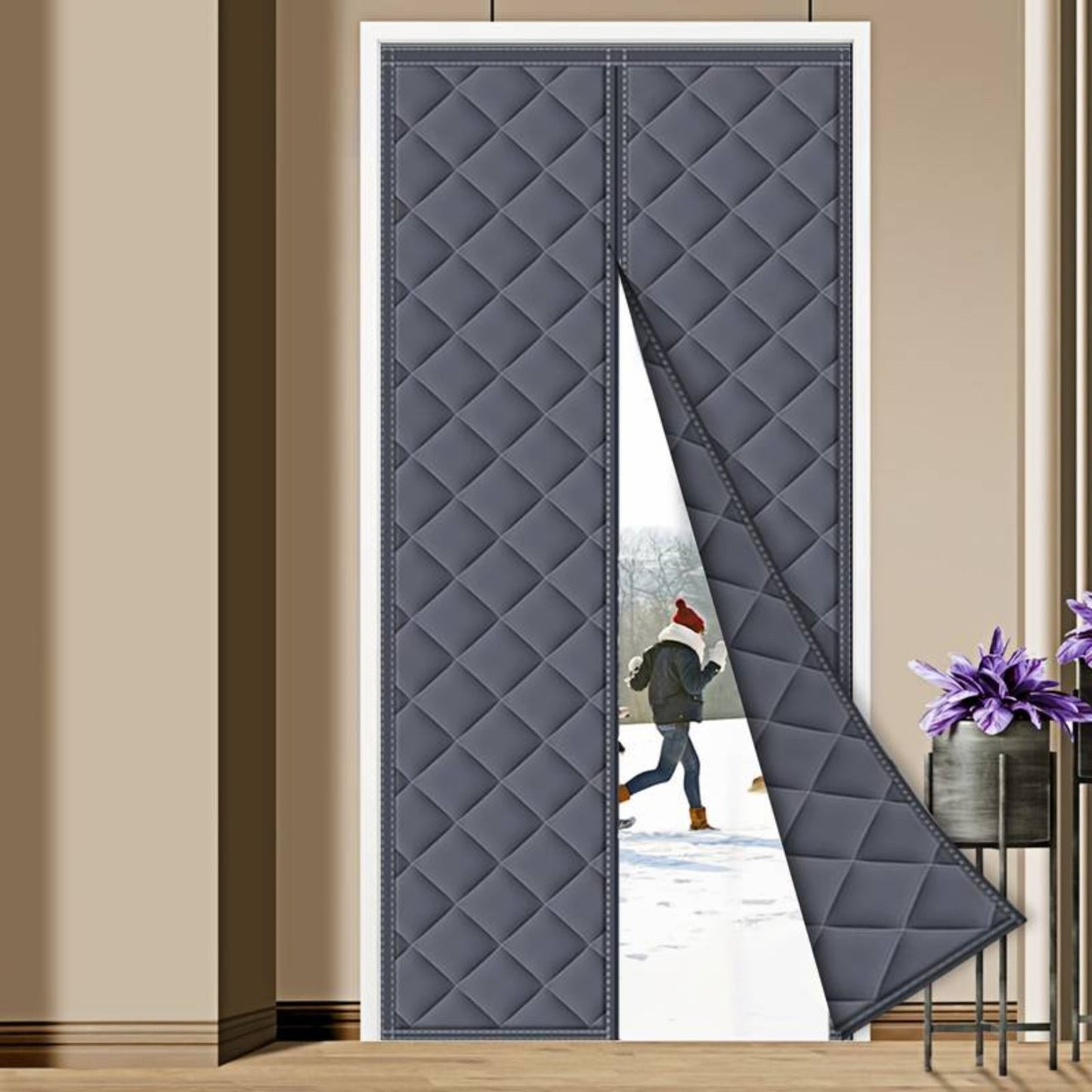 Insulated Door Curtain Draught Excluder Home Warmth