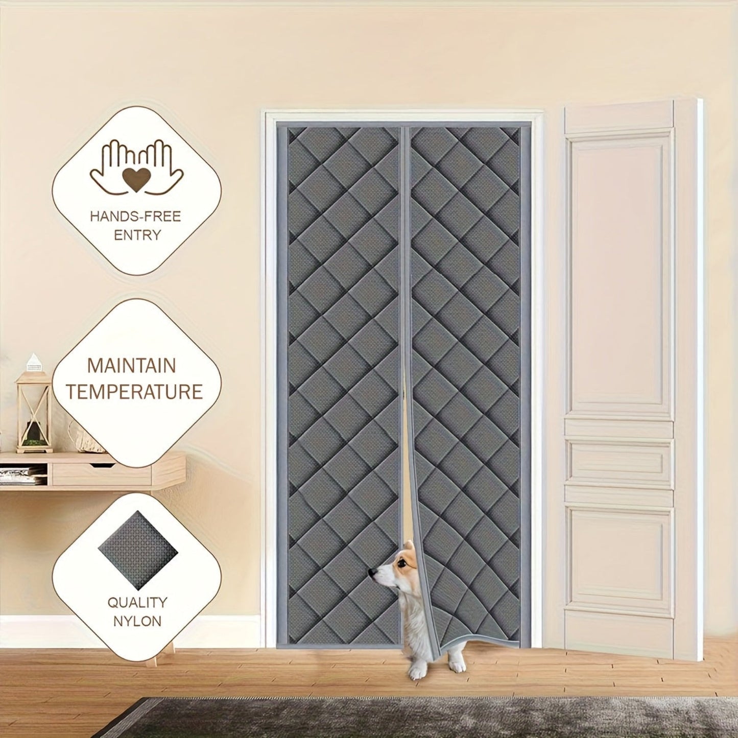 Insulated Door Curtain Draught Excluder Home Warmth