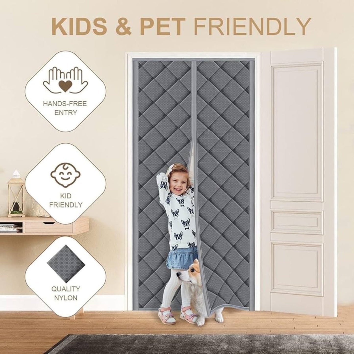 Insulated Door Curtain Draught Excluder Home Warmth