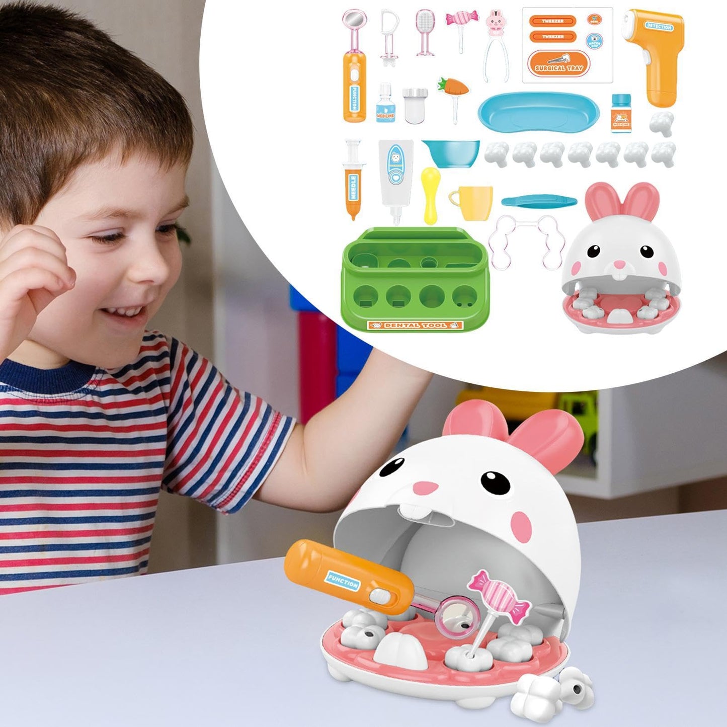 Kids Dentist Bunny Toy Learn Smile Fun Play