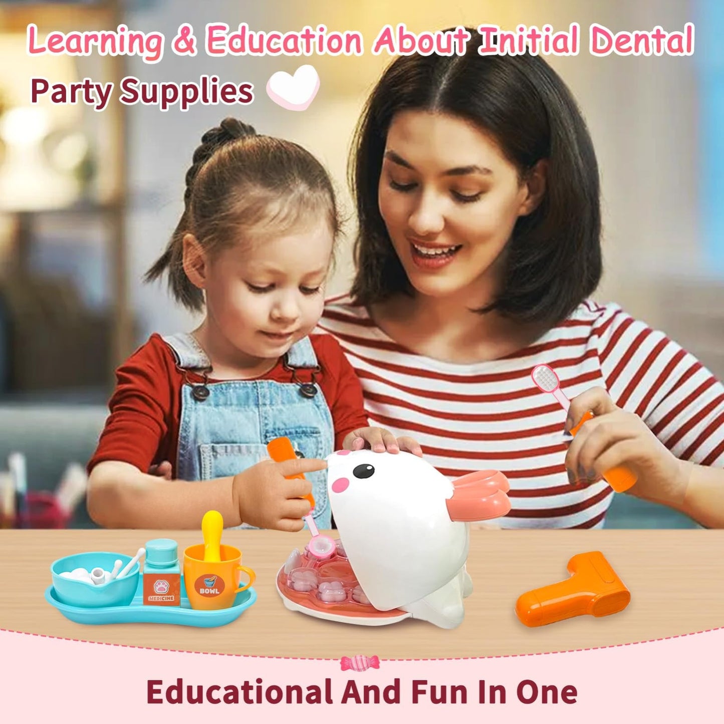 Kids Dentist Bunny Toy Learn Smile Fun Play