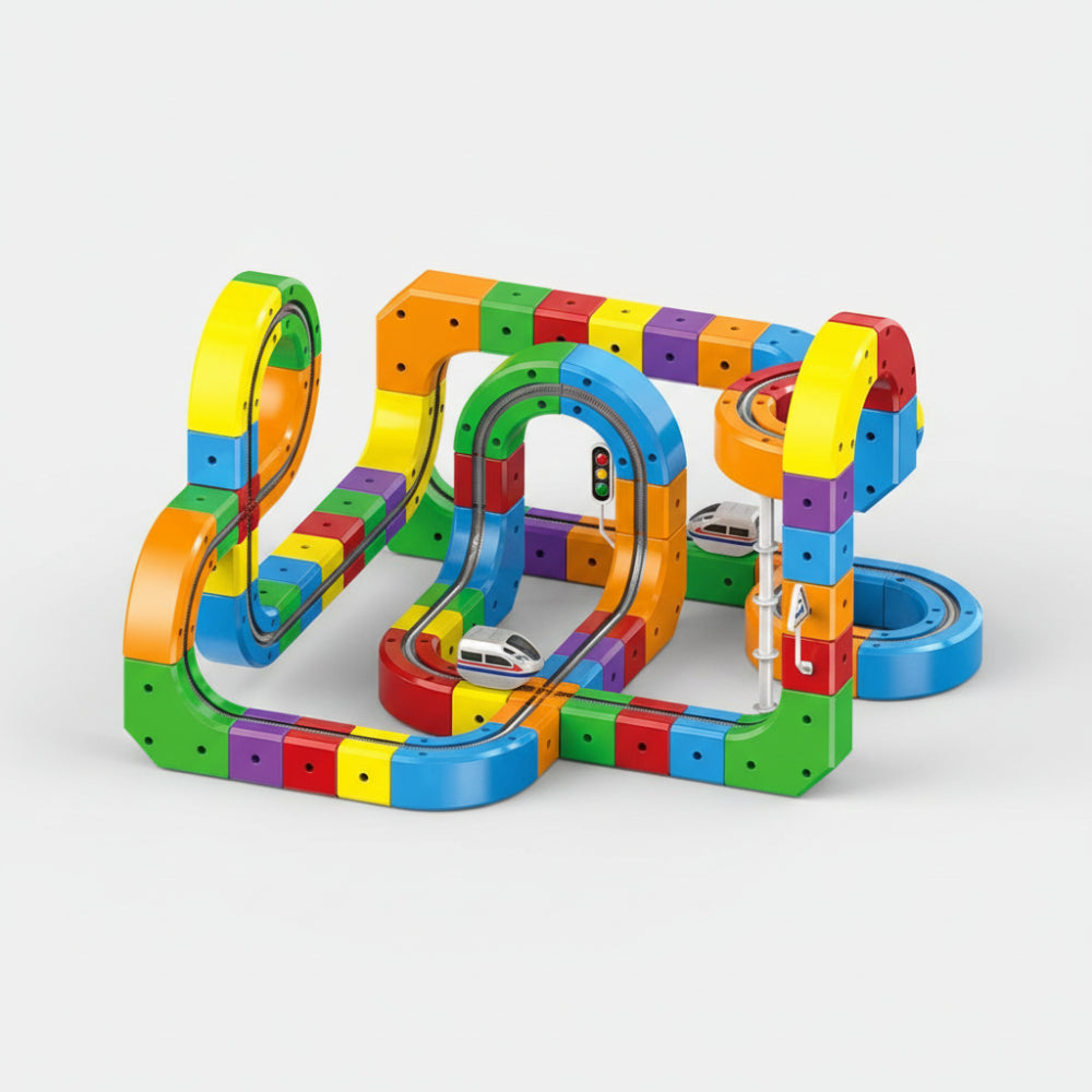 Kids Magnetic Track Building Blocks Car Toy