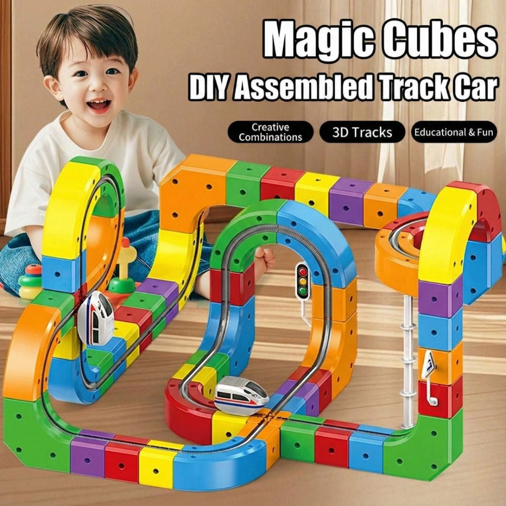 Kids Magnetic Track Building Blocks Car Toy