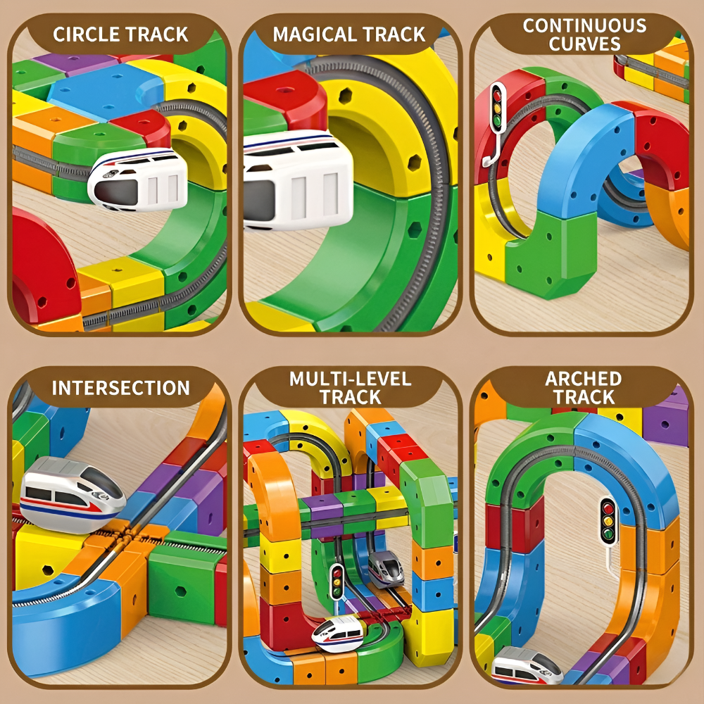 Kids Magnetic Track Building Blocks Car Toy