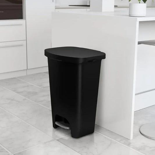Kitchen Trash Can Plastic Step Pedal Bin