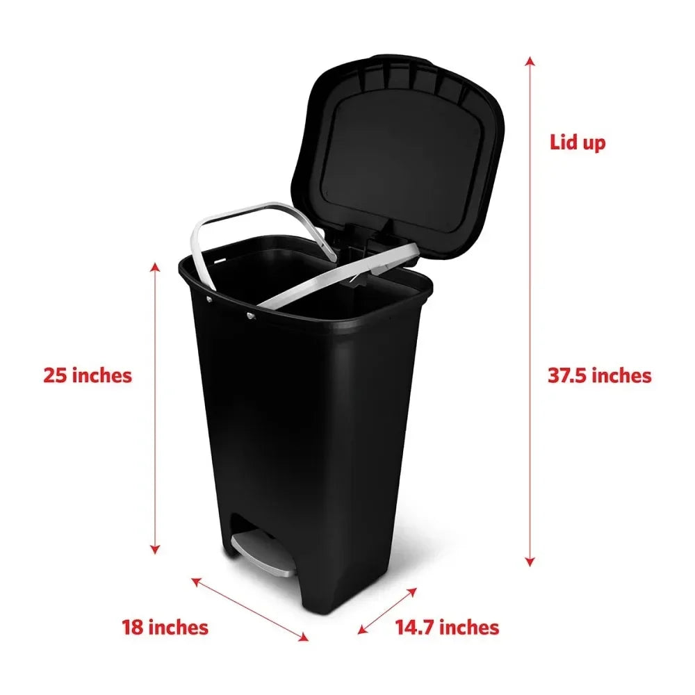 Kitchen Trash Can Plastic Step Pedal Bin