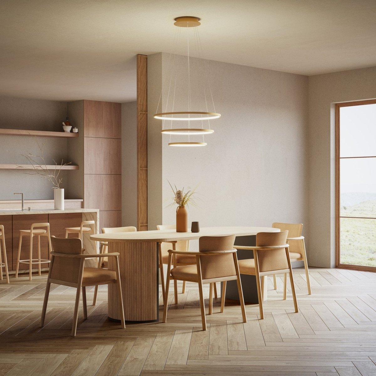 LED Modern Ring Ceiling Light Dimmable