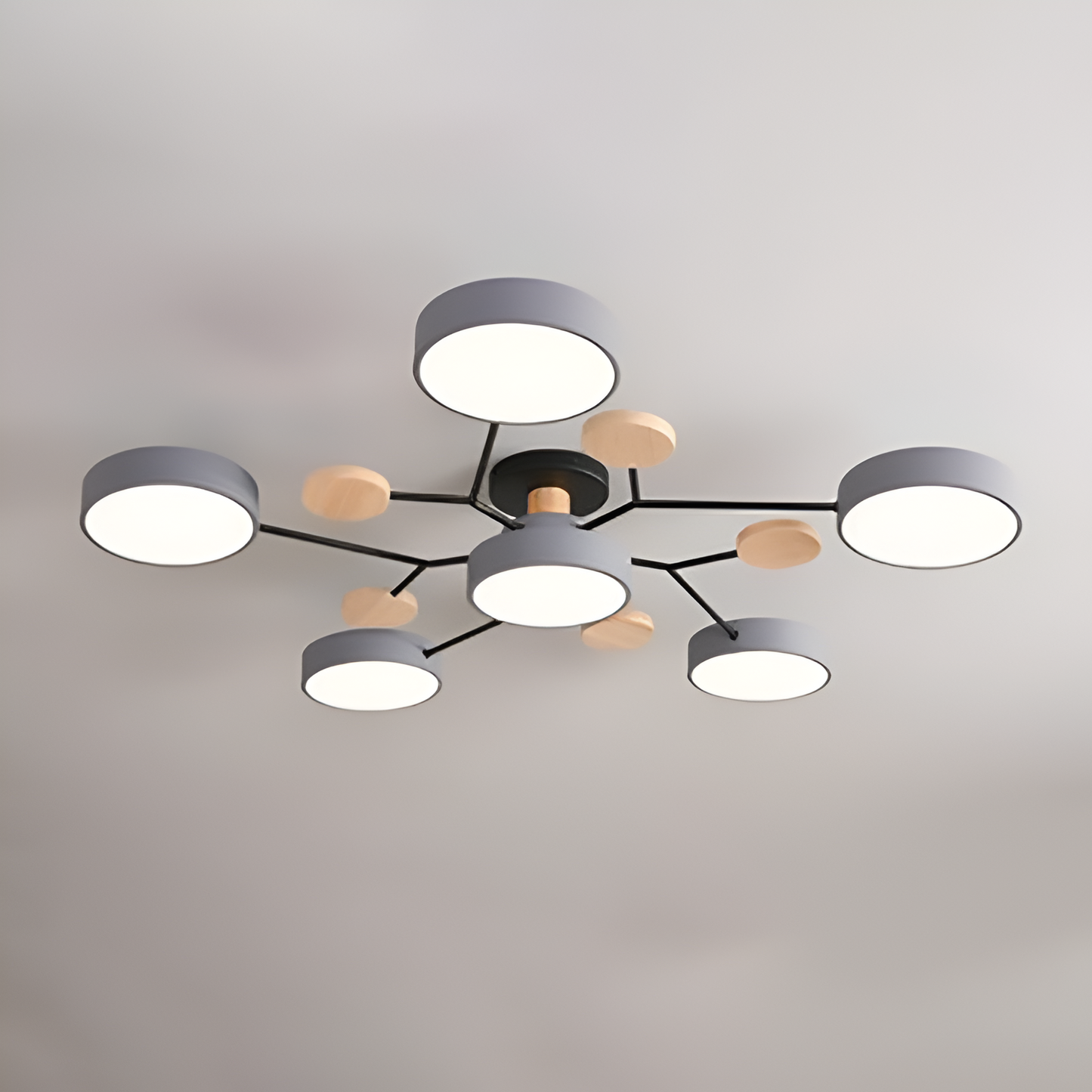 LED Semi Flush Mount Molecule Branch Design Ceiling Light