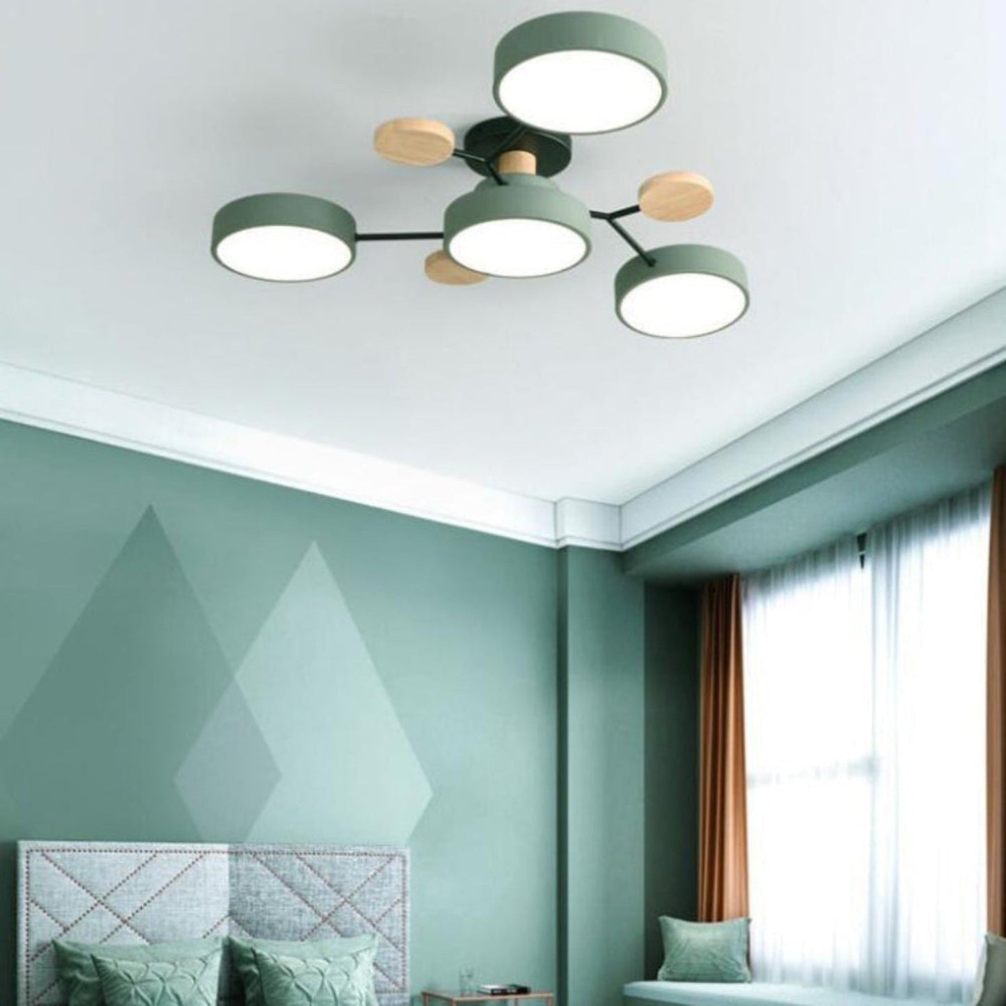 LED Semi Flush Mount Molecule Branch Design Ceiling Light