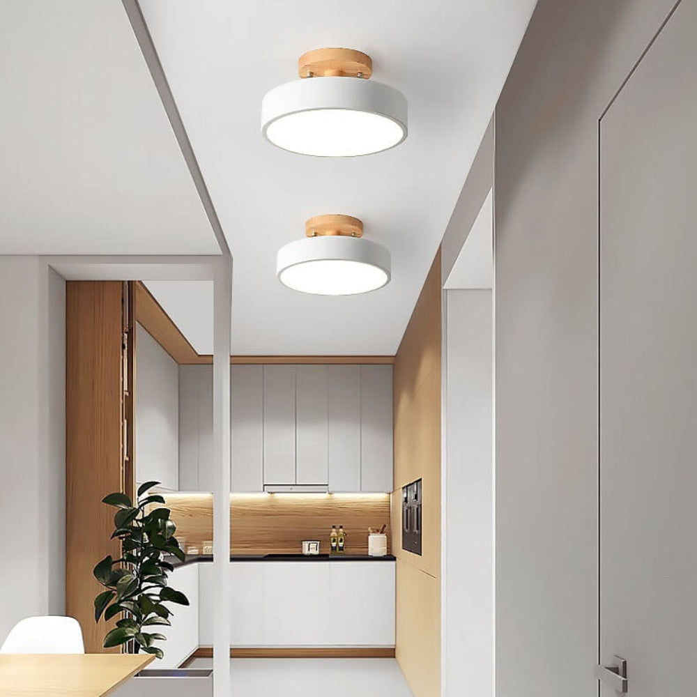 LED Semi Flush Mount Log Round Ceiling Light