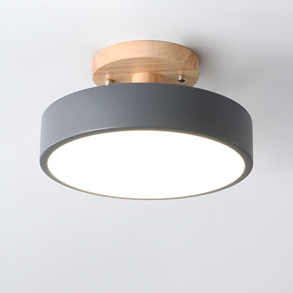 LED Semi Flush Mount Log Round Ceiling Light