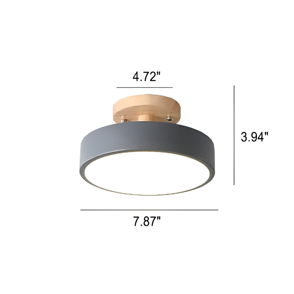 LED Semi Flush Mount Log Round Ceiling Light