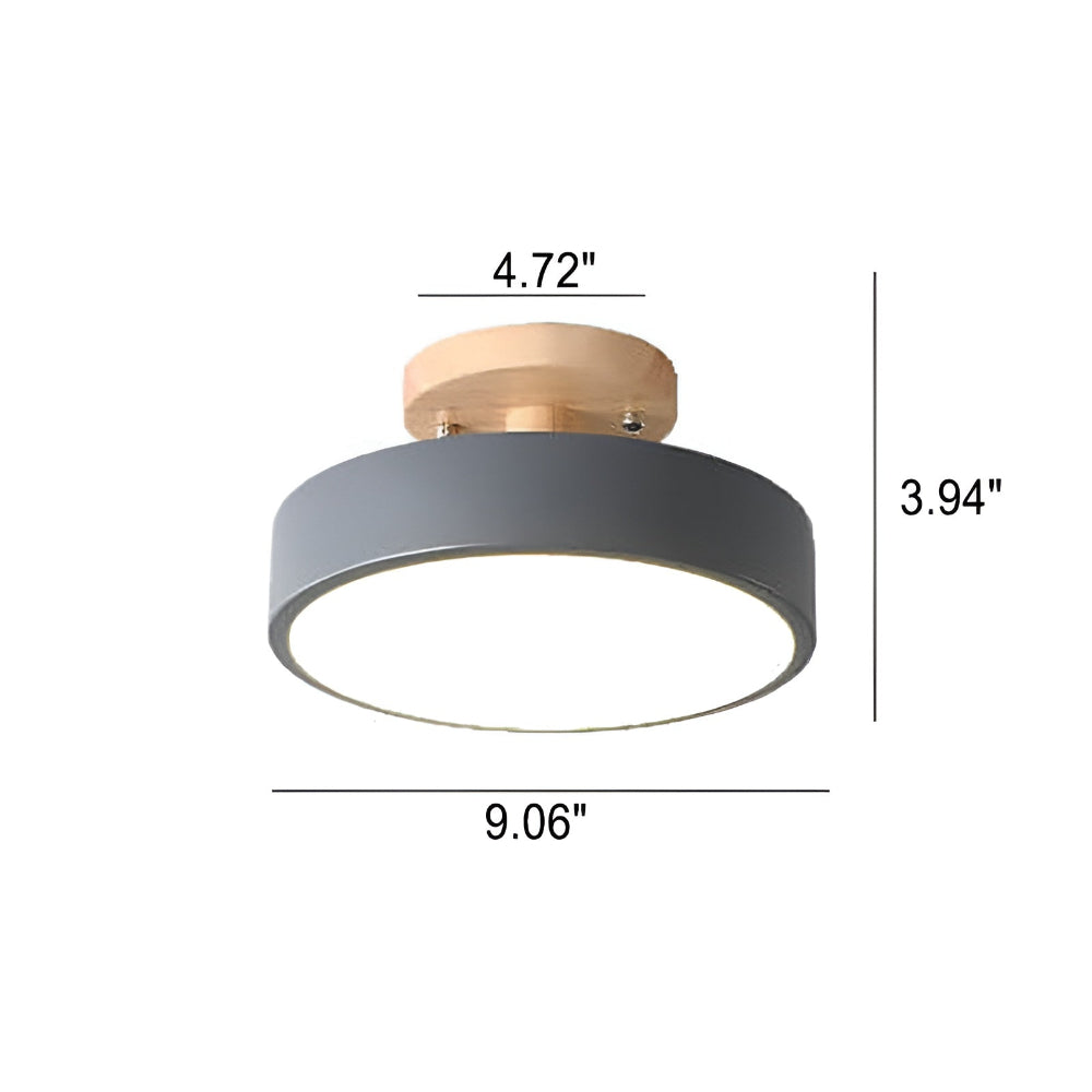 LED Semi Flush Mount Log Round Ceiling Light