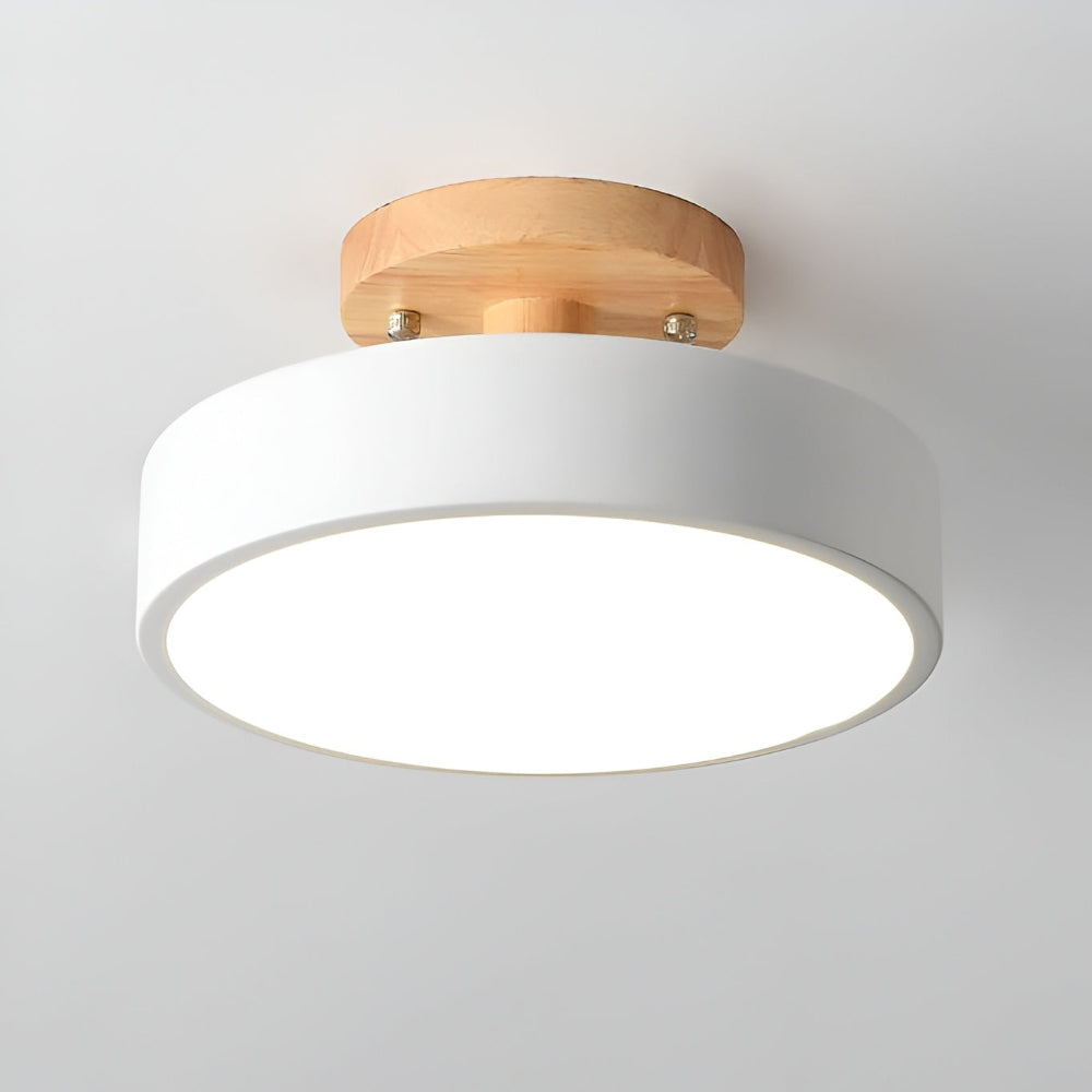 LED Semi Flush Mount Log Round Ceiling Light