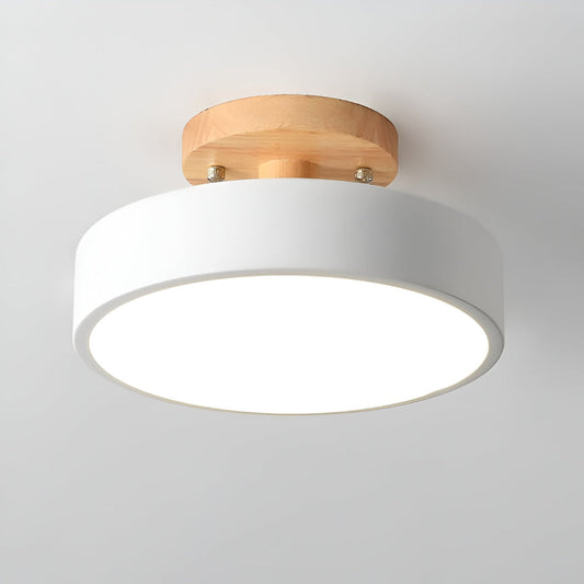 LED Semi Flush Mount Log Round Ceiling Light