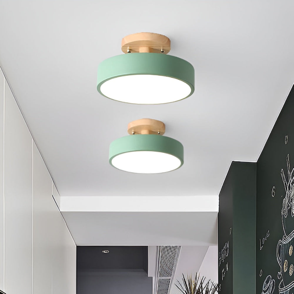 LED Semi Flush Mount Log Round Ceiling Light