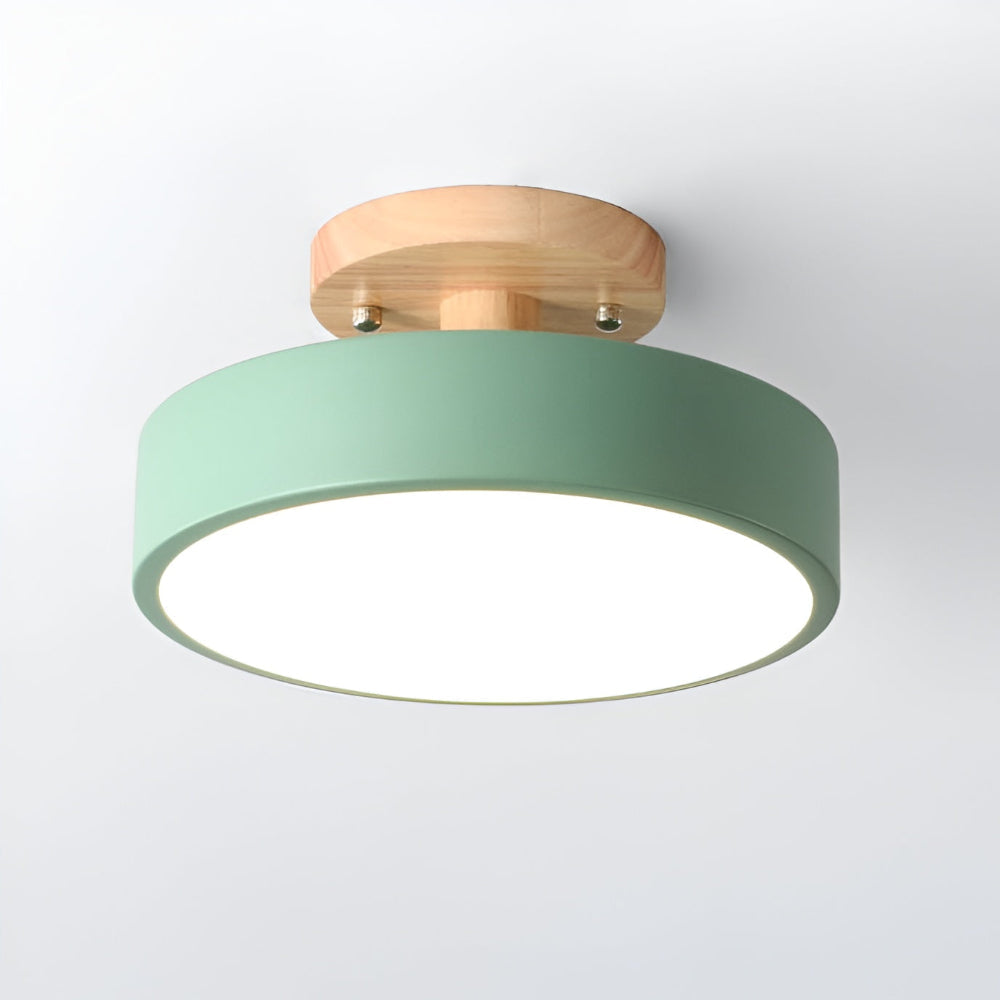 LED Semi Flush Mount Log Round Ceiling Light