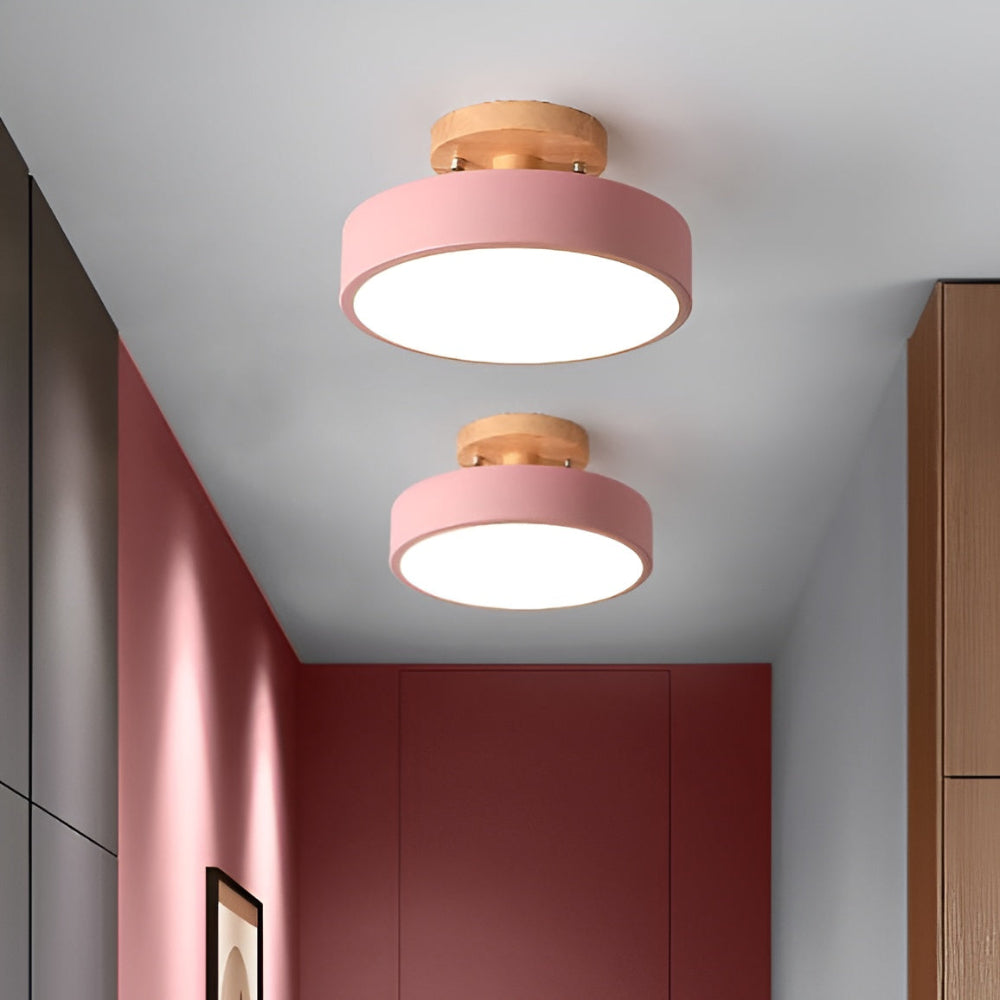 LED Semi Flush Mount Log Round Ceiling Light