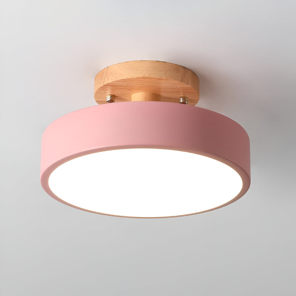 LED Semi Flush Mount Log Round Ceiling Light