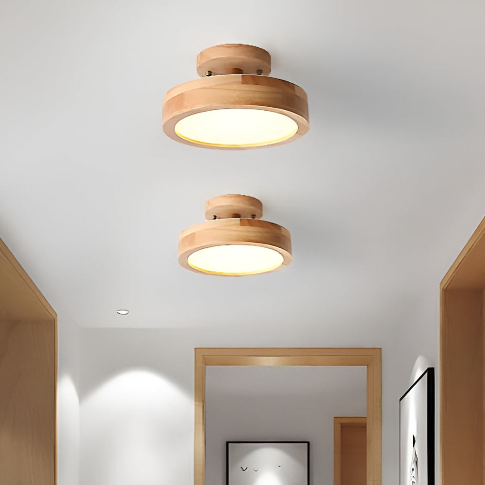 LED Semi Flush Mount Log Round Ceiling Light