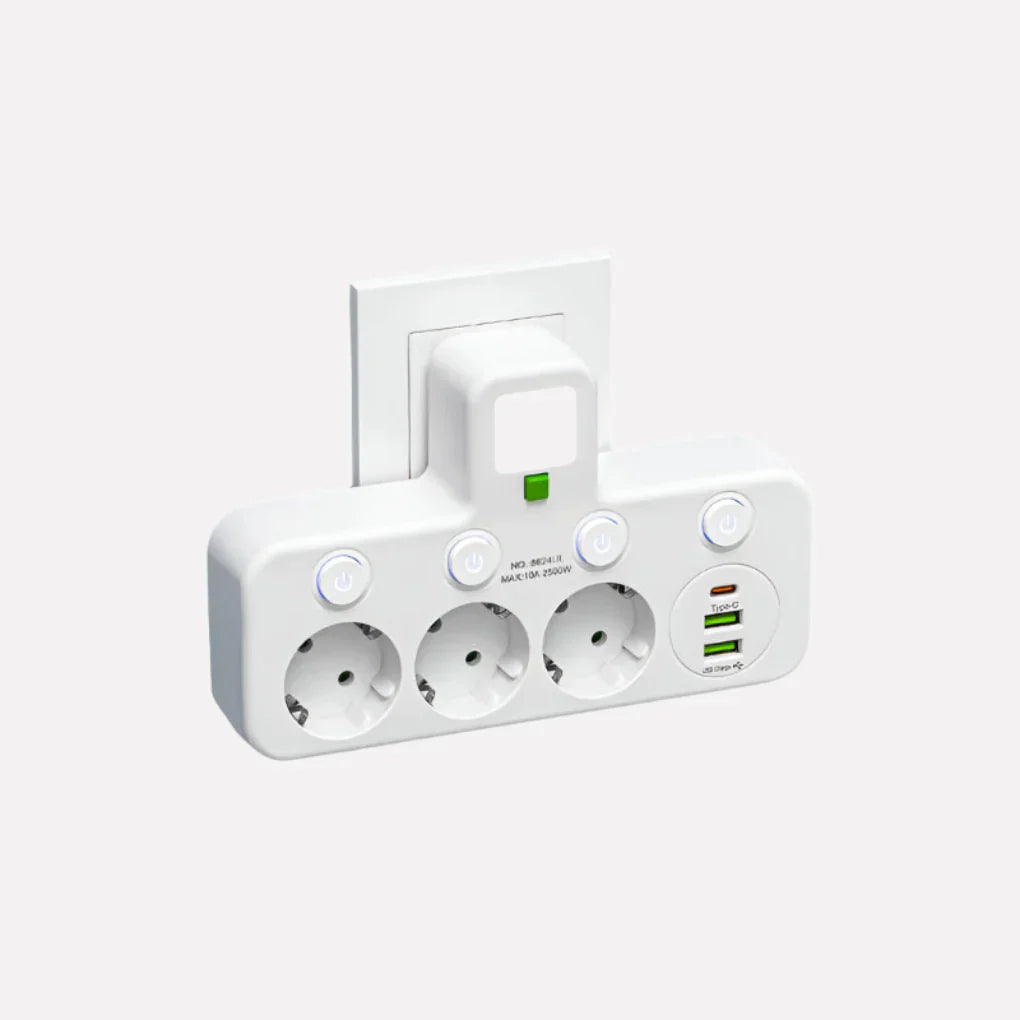 Power Strip Plug Extension USB Type C Surge Protector