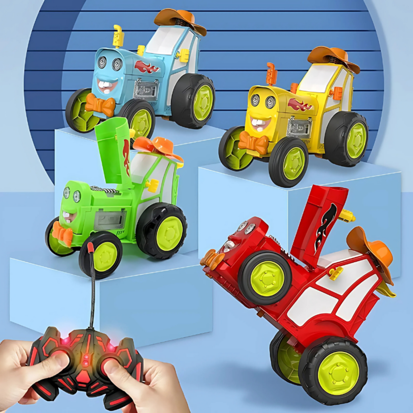 Remote Control Stunt Car Lights Flips Vehicle Toy