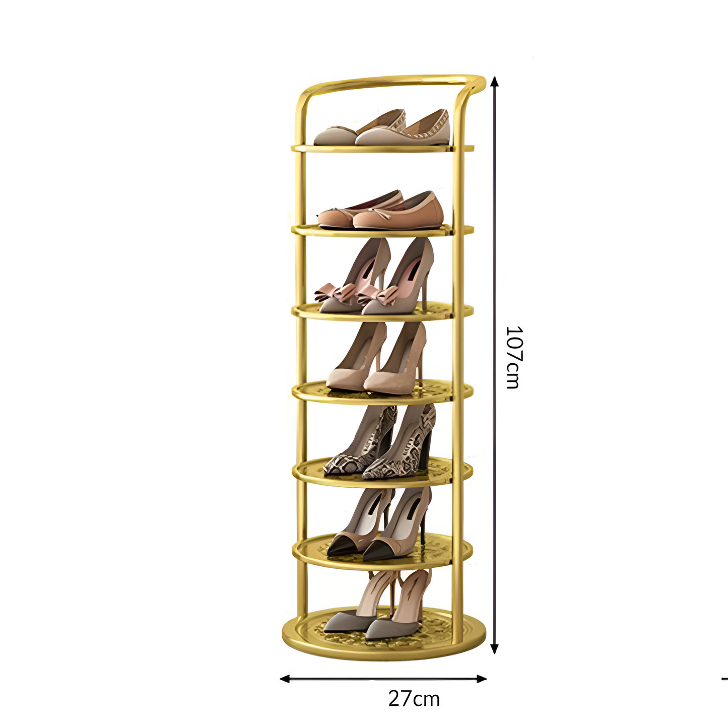 Round Steel Shoe Storage Modern Entryway