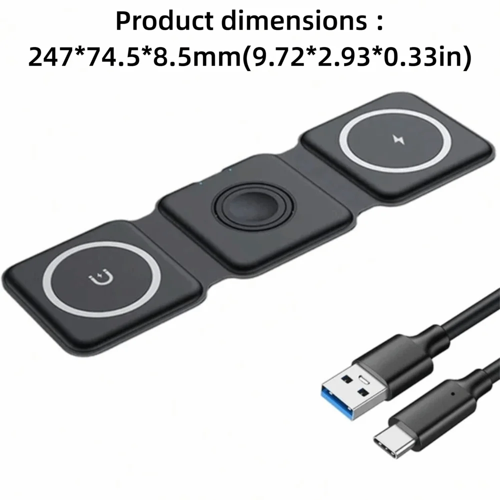 Wireless Charger Magnetic Foldable Charging Station Stand