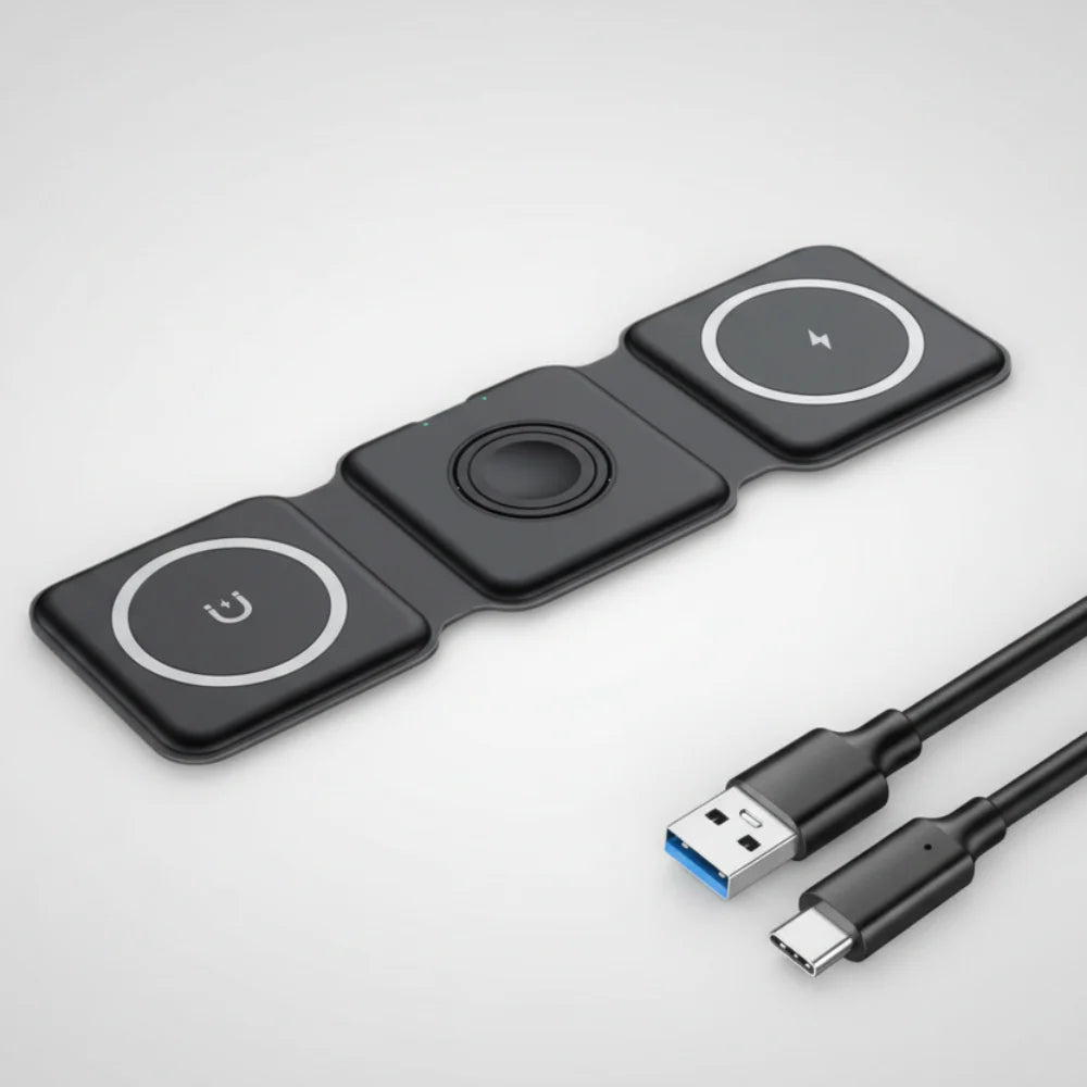 Wireless Charger Magnetic Foldable Charging Station Stand