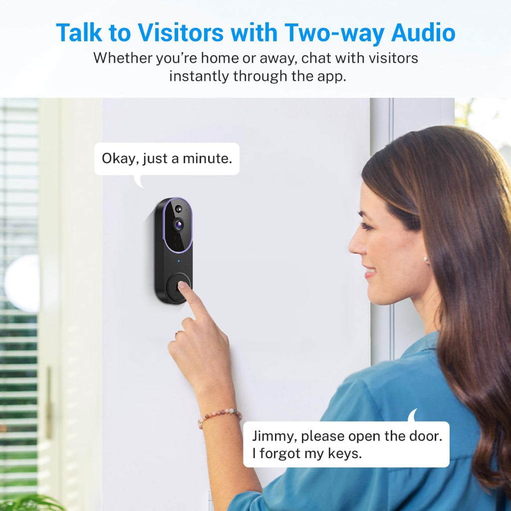 Wireless Doorbell Camera Smart Video AI Night Vision