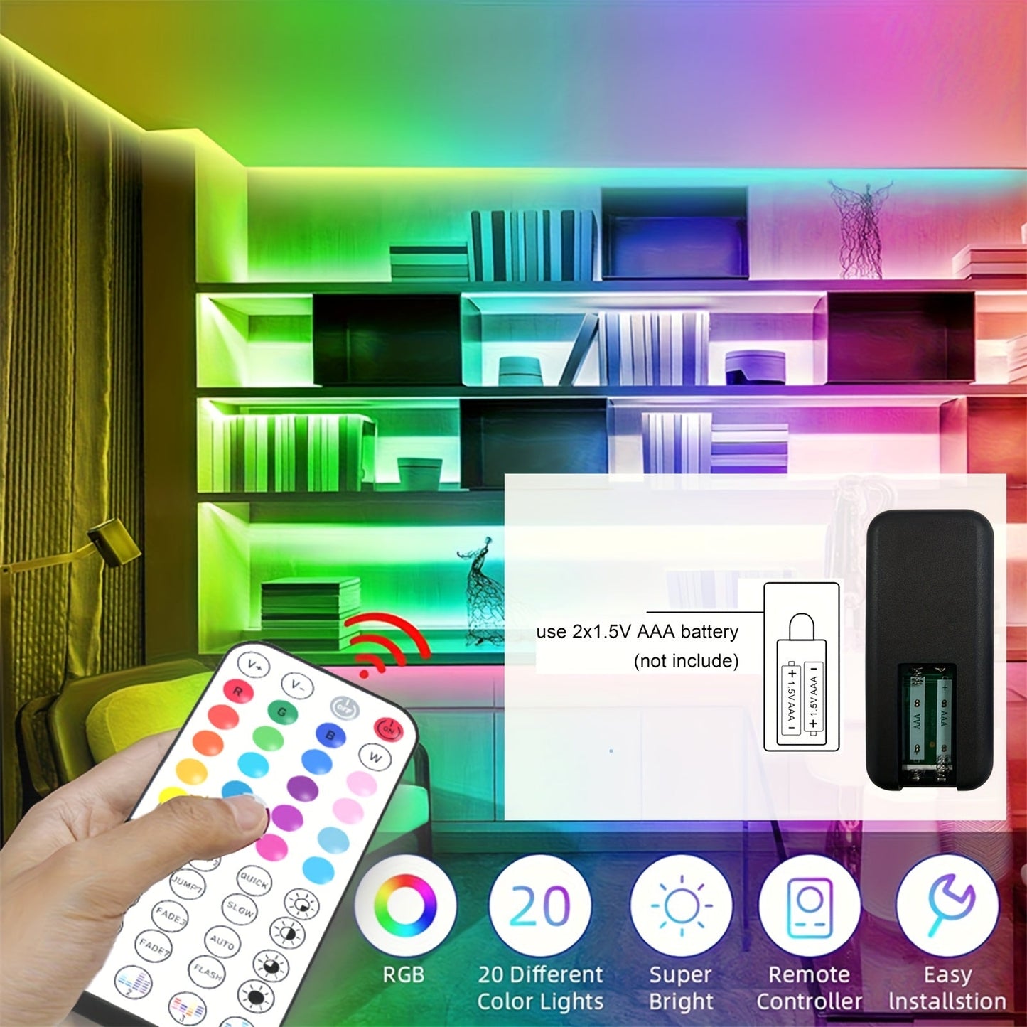 LED Strip Lights 300ft – Colour Changing RGB Light Strip with Music Sync & App Control